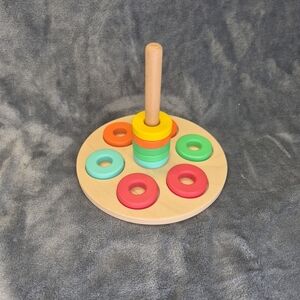 Wooden Ring Stacker Toy in Multicolor by